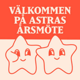Två illustrerade glada stjärnor och texten 
